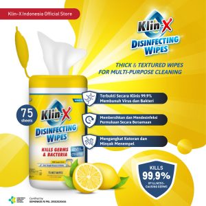 Klin-X Disinfecting Wipes Canister (Isi 75) - Lemon Scent